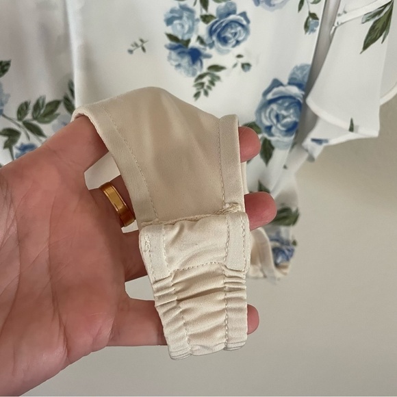 L’Academie Blue Floral Bodysuit Off the Shoulder Revolve Size Small - Picture 8 of 11